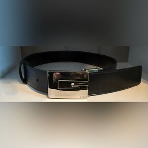 Vintage Gucci square G reversible leather belt